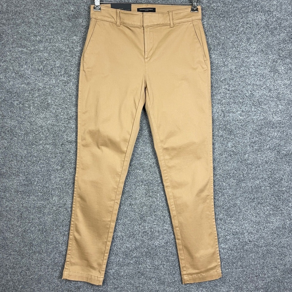 NEW Banana Republic Sloan Chino Womens 2 Tan Mid Rise Ankle Skinny Pants